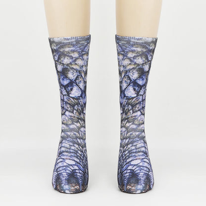 3D Animal Paws Quarter Socks(3 Pairs) - Dinosaur - EU38-44(US5-10) - image 1