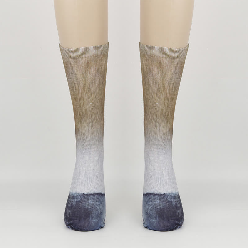 Horse Eagle Tiger Paws Quarter Socks(3 Pairs) - Horse - EU38-44(US5-10) - image 6