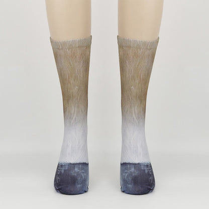 Plus Size Horse Eagle Tiger Paws Quarter Socks(3 Pairs) - Horse - EU38-44(US5-10) - image 7