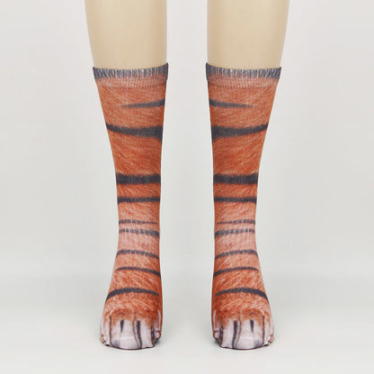 Plus Size Horse Eagle Tiger Paws Quarter Socks(3 Pairs)