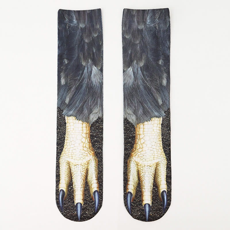 Horse Eagle Tiger Paws Quarter Socks(3 Pairs) - image 4