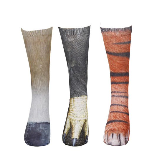 Plus Size Horse Eagle Tiger Paws Quarter Socks(3 Pairs) - Multicolor - EU38-44(US5-10) - image 1