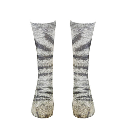 Cat Paws Quarter Socks(3 Pairs) - Light Gray - EU38-44(US5-10) - image 4