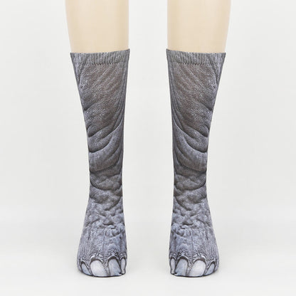 Zebra Elephant Tiger Paws Quarter Socks(3 Pairs) - Elephant - EU38-44(US5-10) - image 5