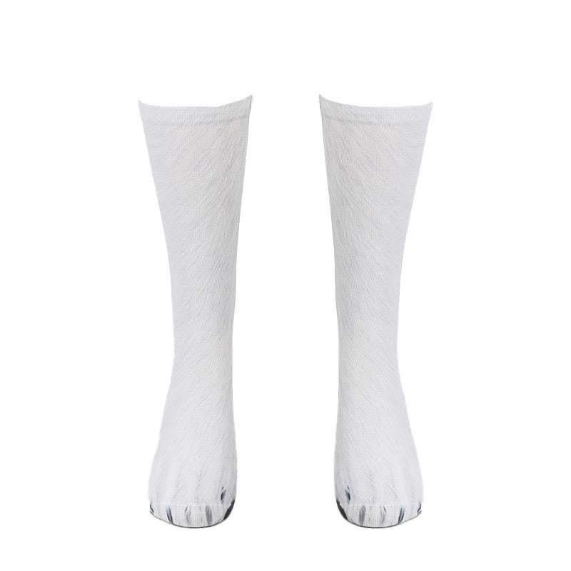 Polar Bear Fox Leopard Paws Quarter Socks(3 Pairs) - image 4