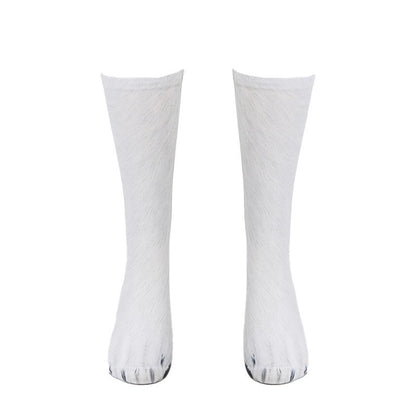 Polar Bear Fox Leopard Paws Quarter Socks(3 Pairs) - image 4