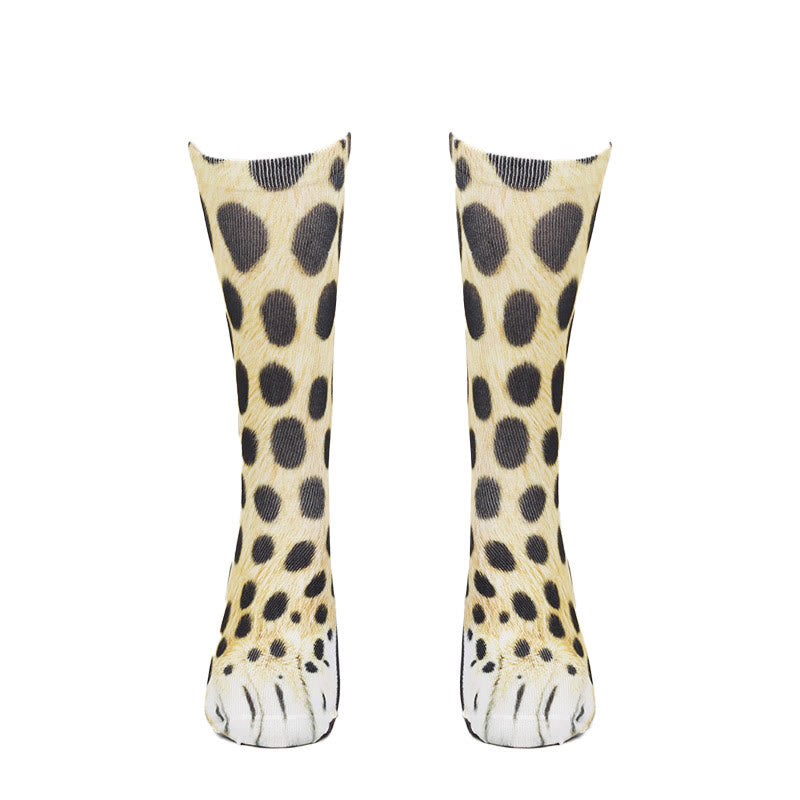 Polar Bear Fox Leopard Paws Quarter Socks(3 Pairs) - image 6