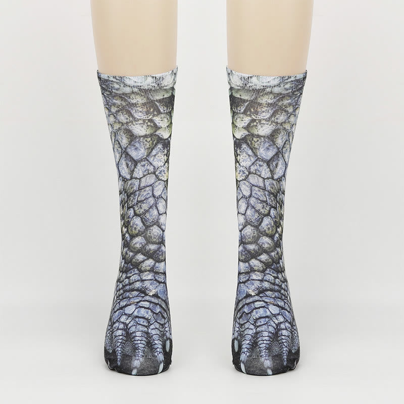 Eagle Lizard Leopard Paws Quarter Socks(3 Pairs) - Lizard - EU38-44(US5-10) - image 2