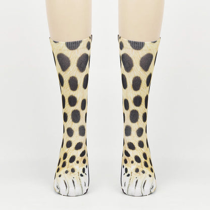 Eagle Lizard Leopard Paws Quarter Socks(3 Pairs) - Leopard - EU38-44(US5-10) - image 1