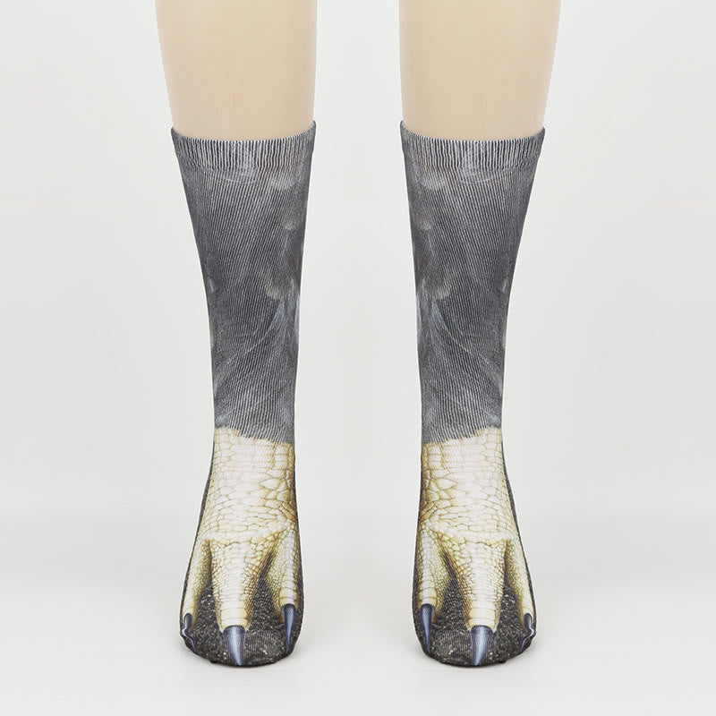 Eagle Lizard Leopard Paws Quarter Socks(3 Pairs) - image 3