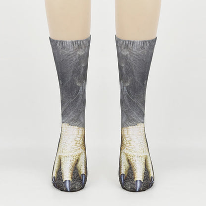 Eagle Lizard Leopard Paws Quarter Socks(3 Pairs) - image 3