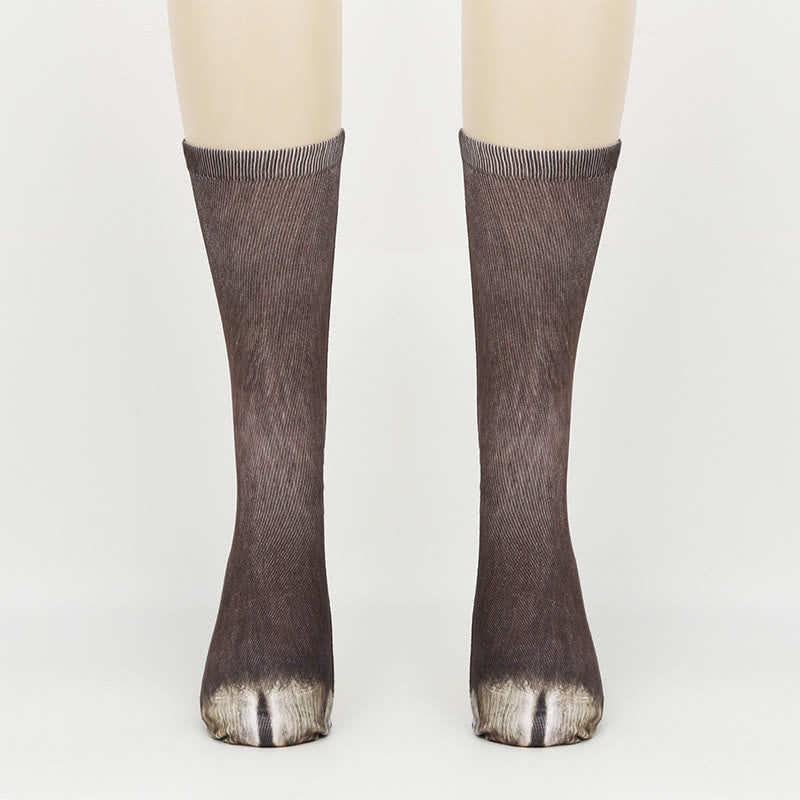 Pig Donkey Horse Quarter Socks(3 Pairs) - Donkey - EU38-44(US5-10) - image 1