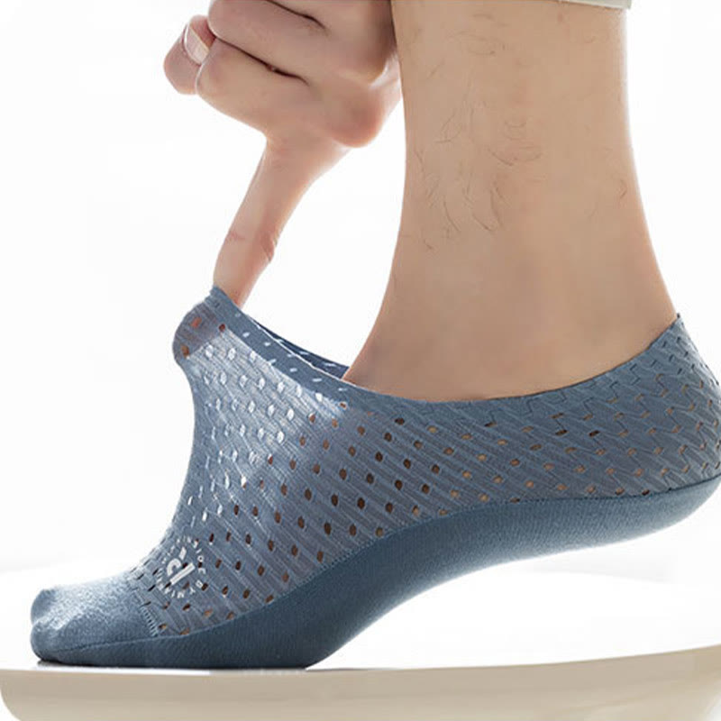 Solid Color Mesh No Show Socks(6 Pairs) - image 1