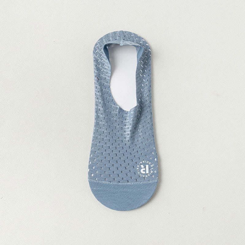 Solid Color Mesh No Show Socks(6 Pairs) - Blue - EU39-44(US6-10) - image 9