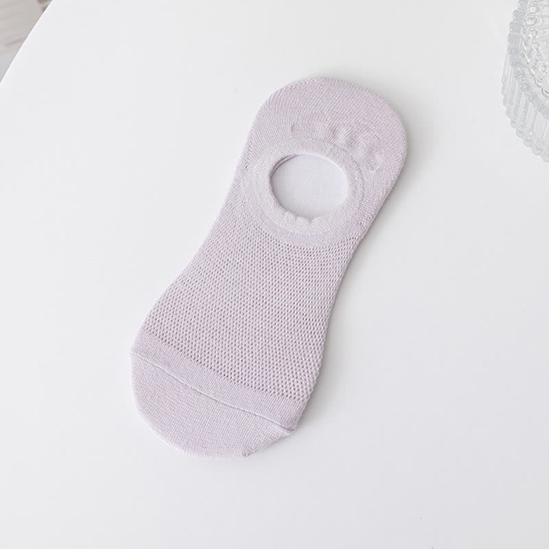 Soft Solid Color No Show Socks(7 Pairs) - Light Purple - EU37-40(US4-7) - image 8
