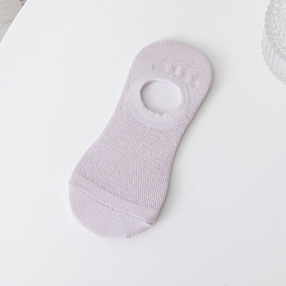 Soft Solid Color No Show Socks(7 Pairs) - Light Purple - EU37-40(US4-7) - image 8