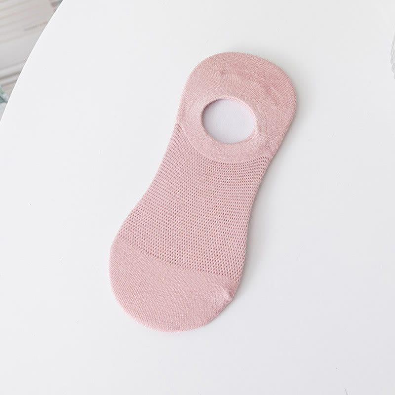 Soft Solid Color No Show Socks(7 Pairs) - Pink - EU37-40(US4-7) - image 10