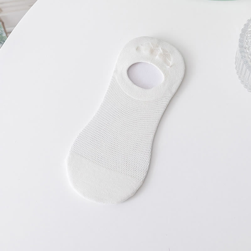 Soft Solid Color No Show Socks(7 Pairs) - White - EU37-40(US4-7) - image 7