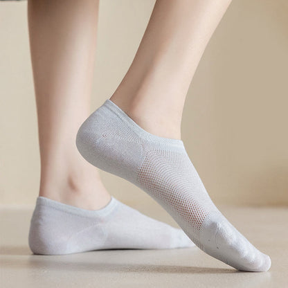 Soft Solid Color No Show Socks(7 Pairs) - image 3
