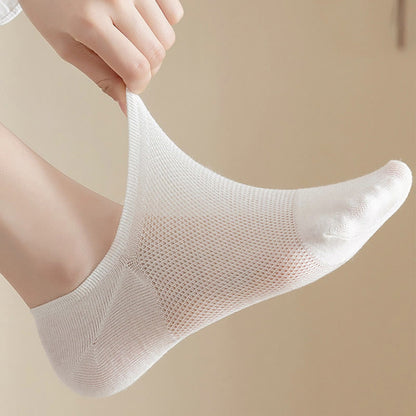 Soft Solid Color No Show Socks(7 Pairs) - image 1