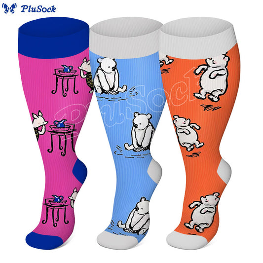 Plus Size Bear Rabbit Compression Socks - image 0