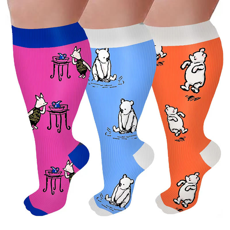 Plus Size Bear Rabbit Compression Socks - image 2