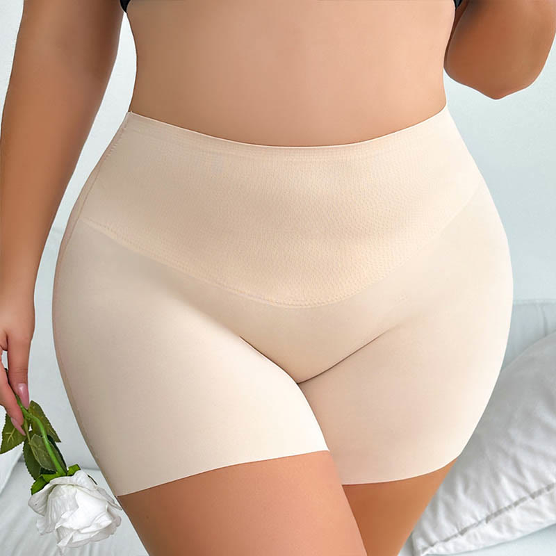 Plus Size  Waisted Sculpting Compression Shorts - Apricot - 3XL - image 3