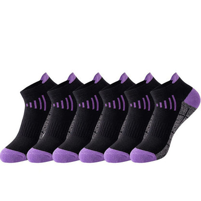 Plus Size Non Fading Ankle Compression Socks(6 Pairs) - Purple - EU39-45(US6-11) - image 11