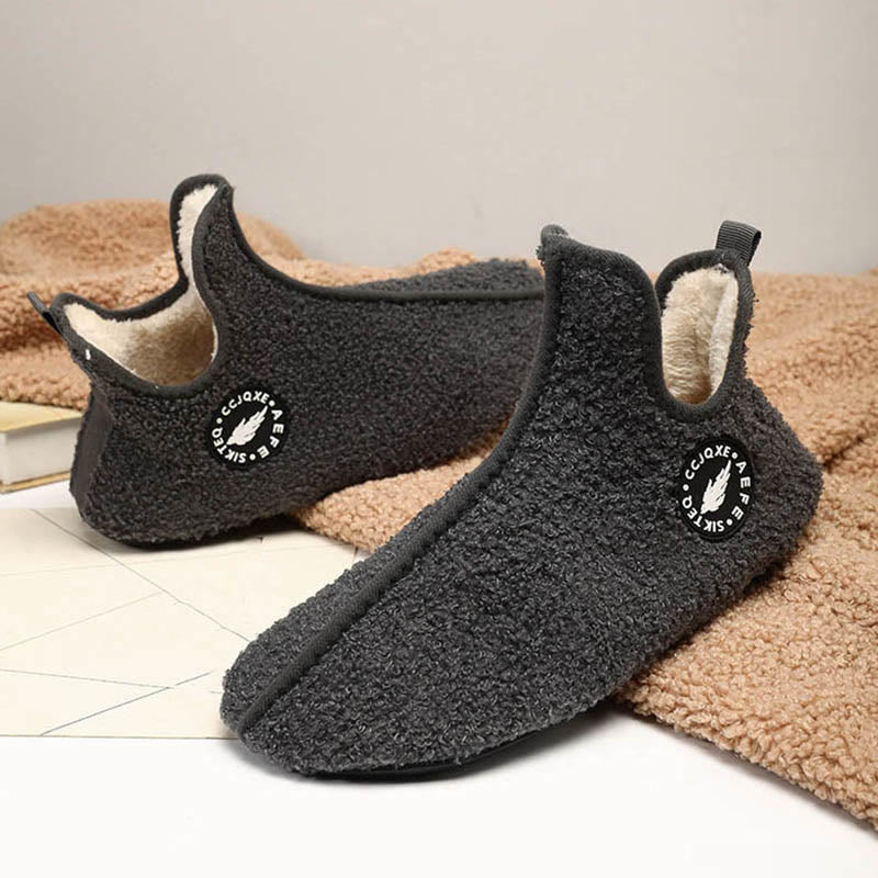 Plus Size Solid Color Plush Ankle Slipper Socks - image 1