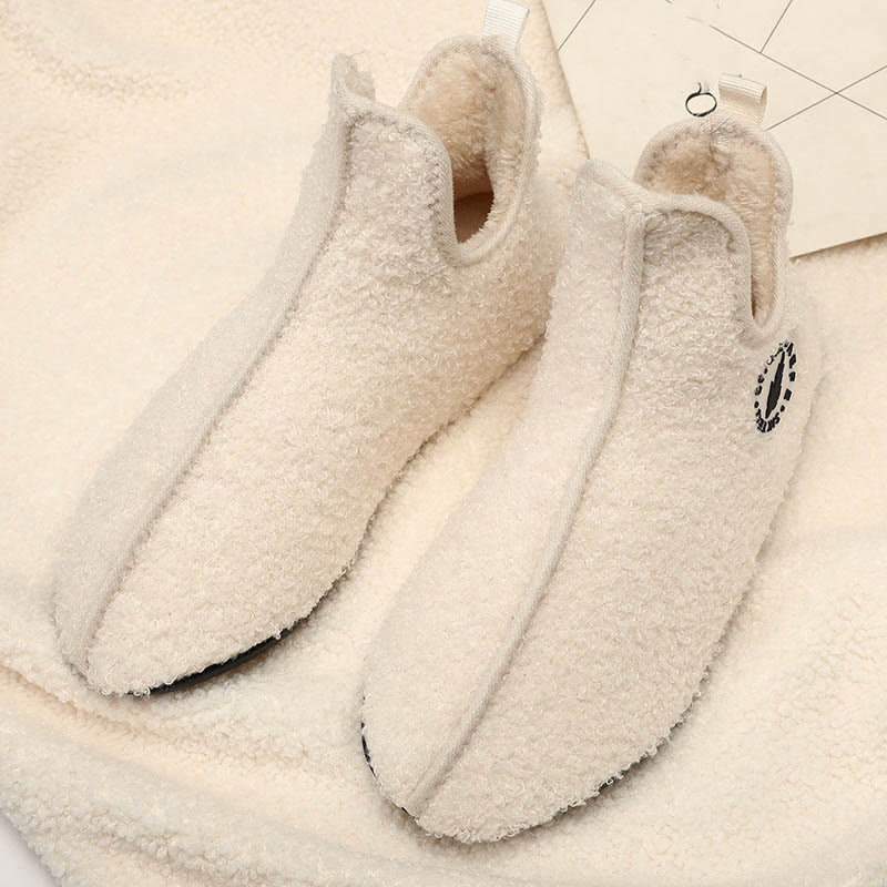 Plus Size Solid Color Plush Ankle Slipper Socks