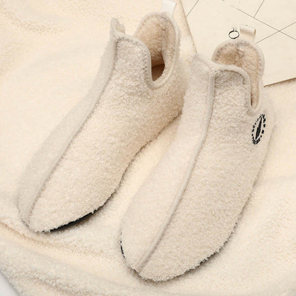 Plus Size Solid Color Plush Ankle Slipper Socks