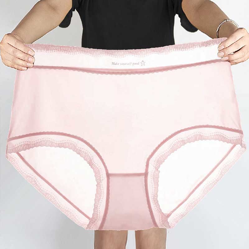Ice Silk High Waist Panty(5 Packs) - Pink - 3XL - image 1