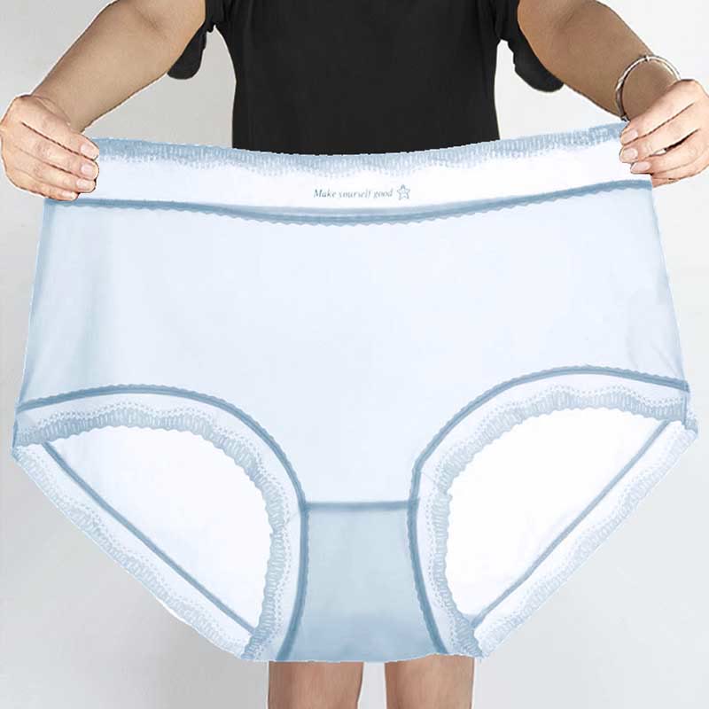 Ice Silk High Waist Panty(5 Packs) - Blue - 3XL - image 2