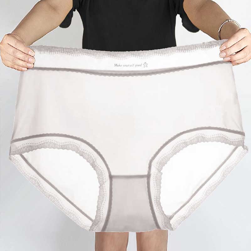 Ice Silk High Waist Panty(5 Packs) - Grey - 3XL - image 7
