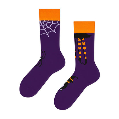 New Halloween Crew Socks(4 Pairs) - Purple - EU36-42(US3-8.5) - image 2