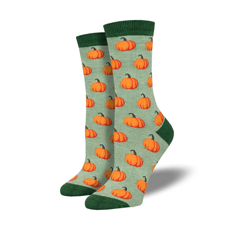 Creative Halloween Pattern Crew Socks(4 Pairs) - Green - EU36-42(US3-8.5) - image 3