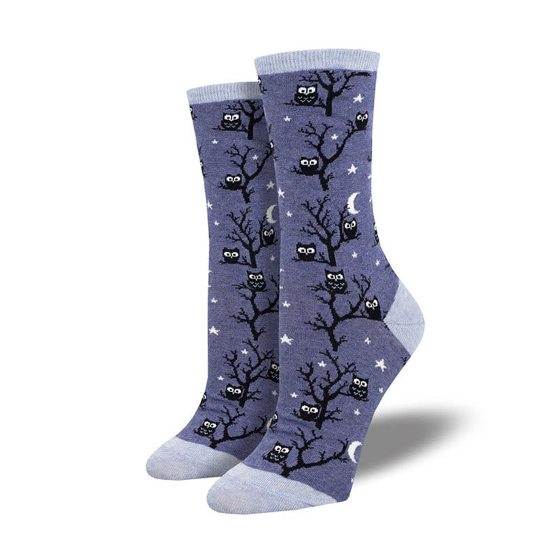 Creative Halloween Pattern Crew Socks(4 Pairs) - Light Purple - EU36-42(US3-8.5) - image 2