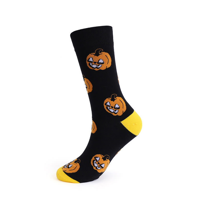 Pumpkin Skull Halloween Crew Socks(3 Pairs) - Style 6 - EU39-47(US6-12.5) - image 8