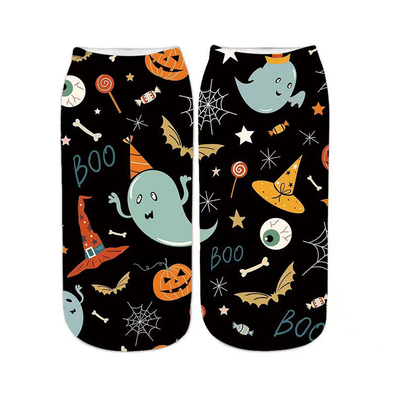 Pumpkin Haunted House Quarter Socks(5 Pairs) - image 4