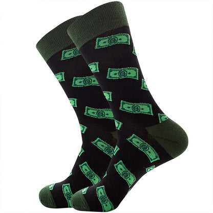 Plus Size Dollar Skull Crew Socks(4 Pairs)