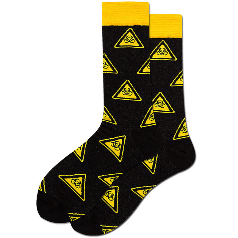 Plus Size Dollar Skull Crew Socks(4 Pairs)