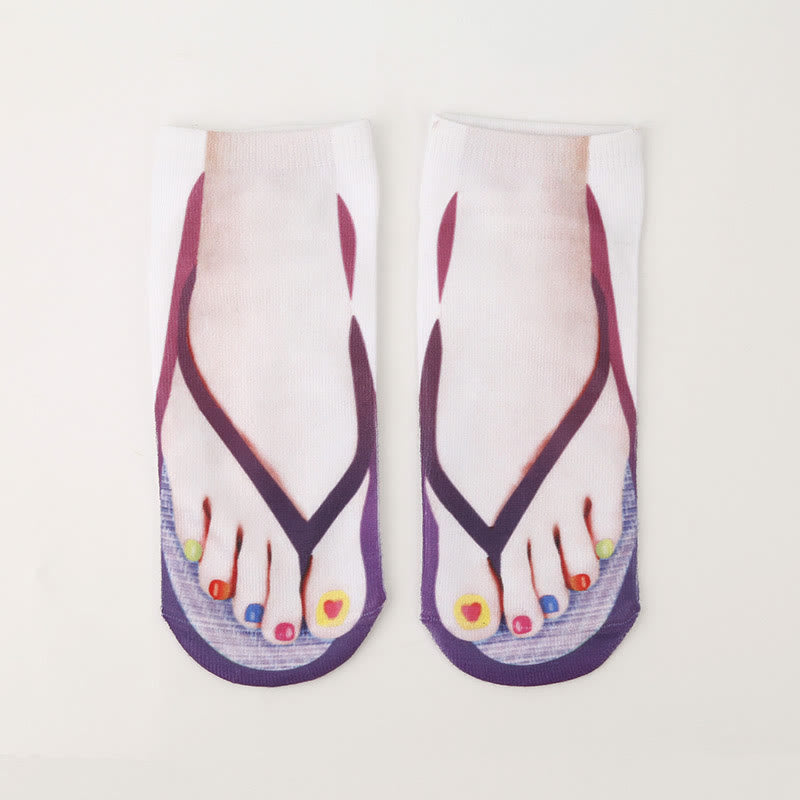 3D Flip Flops Ankle Socks(3 Pairs) - image 3