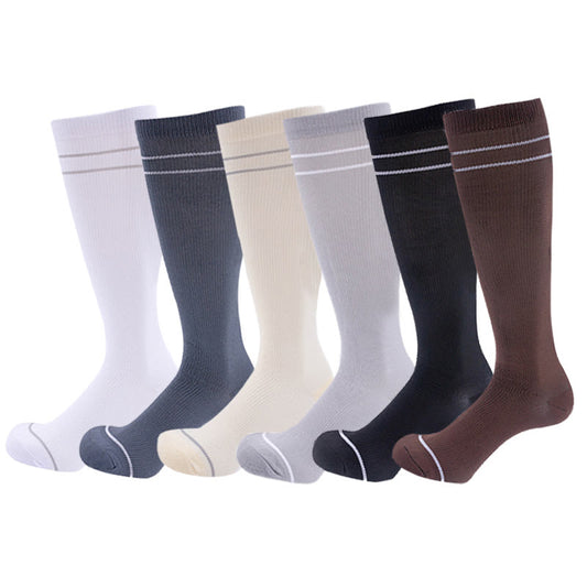 Classic Solid Color Compression Socks(6 Pairs) - Multicolor - S/M - image 0