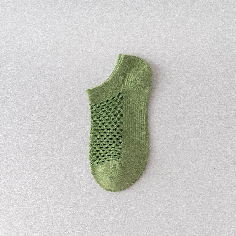 Mesh Breathable Ankle Socks(8 Pairs) - Green - EU36-40(US3-7) - image 12