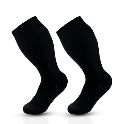 Plus Size Pure Color Compression Socks 2XL-7XL - Black - 7XL - image 12