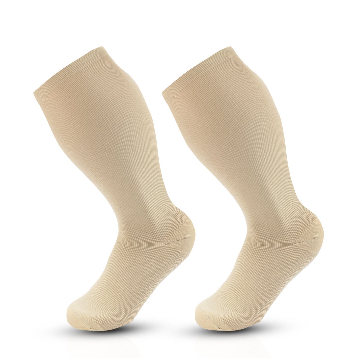 Plus Size Pure Color Compression Socks 2XL-7XL - Skin - 7XL - image 13