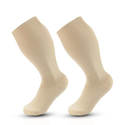 Plus Size Pure Color Compression Socks 2XL-7XL - Skin - 7XL - image 13