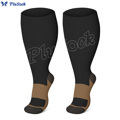 Plus Size Black Brown Compression Socks - image 0