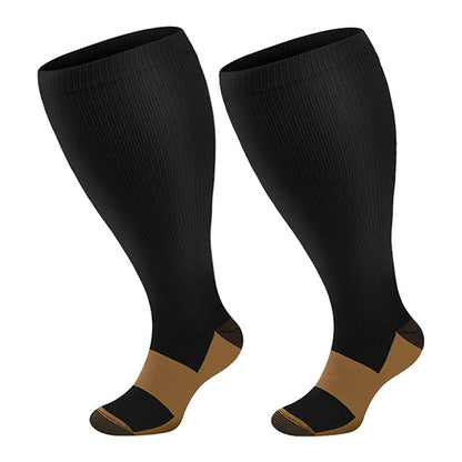 Plus Size Black Brown Compression Socks - image 1