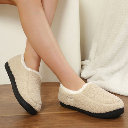Plus Size Solid Color Warmth Slipper Socks - Beige - US 10-11 - image 1